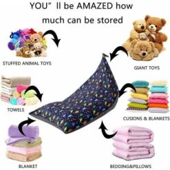 Enfant Peluche Sac Haricots Pouf En Forme D'animal En Pour Enfants, Adolescents Et Adultes Extra Large Velours Super Doux Housse De Coussin -ATMOSPHERA || Songmics Soldes Boutique 88684682 3