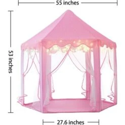 Tente De Jeu Pour Enfants, Tente De Jeu De Château De Princesse, Maison De Jeu Intérieure Pour Enfants, Grande Maison De Jeu Pour Filles Avec Guirlandes Lumineuses De Couleur LED -ATMOSPHERA || Songmics Soldes Boutique 88773412 4