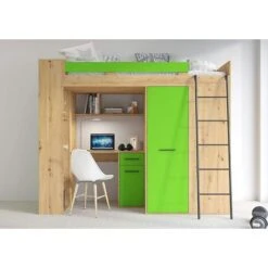 BUREAU D'ÉCRITURE DE CHAMBRE D'ENFANTS VERANA P H190x120x236cm VERT CHÊNE -ATMOSPHERA || Songmics Soldes Boutique 89224131 4