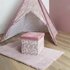 Pouf Pliable Madame Princesse Rose -ATMOSPHERA || Songmics Soldes Boutique 90718048 3