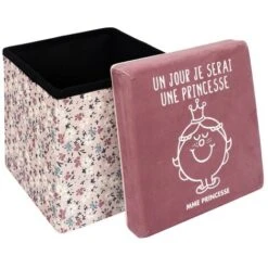 Pouf Pliable Madame Princesse Rose -ATMOSPHERA || Songmics Soldes Boutique 90718048 4
