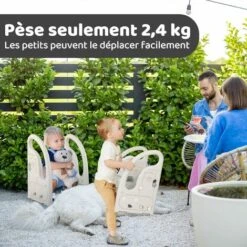 Marchepied Pour Enfant Bébé Avec 2 Marches Antidérapant, Réglable En Hauteur, Marche Pied Multifonction Stable Avec Poignées, De 1.5 à 5 Ans, Gris -ATMOSPHERA || Songmics Soldes Boutique 91340394 4
