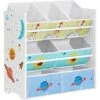 Songmics Étagère Pour Chambre D’Enfants, Bibliothèque Avec 7 Boîtes De Rangement En Tissu Non-tissé, Étagère De Rangement, Organisateur De Rangement Pour Jouets, 29,5 X 62,5 X 60 Cm, Blanc GKR034W01 -ATMOSPHERA || Songmics Soldes Boutique 91537610 1