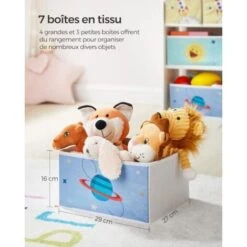 Songmics Étagère Pour Chambre D’Enfants, Bibliothèque Avec 7 Boîtes De Rangement En Tissu Non-tissé, Étagère De Rangement, Organisateur De Rangement Pour Jouets, 29,5 X 62,5 X 60 Cm, Blanc GKR034W01 -ATMOSPHERA || Songmics Soldes Boutique 91537610 4
