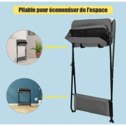 Skecten® Table à Langer Pliante Avec Panier De Rangement à Côté Structure En Fer Charge Max 25KG Pour Nouveaux-Nés Design Ergonomique Table à Langer Pliable Et Portable Gris -ATMOSPHERA || Songmics Soldes Boutique 92380639 5