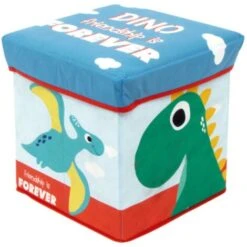 Tabouret De Rangement - Dinosaures - 30x30x30 Cm