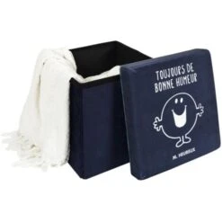 Paris Prix - Pouf & Coffre Enfant Monsieur Heureux 30cm Bleu -ATMOSPHERA || Songmics Soldes Boutique 92856379 4