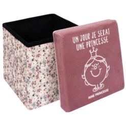 Paris Prix - Pouf & Coffre Enfant Madame Princesse 30cm Rose