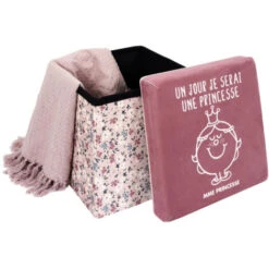 Paris Prix - Pouf & Coffre Enfant Madame Princesse 30cm Rose -ATMOSPHERA || Songmics Soldes Boutique 92888361 4