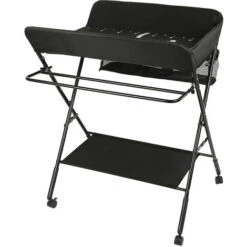 Portable Table à Langer Pliable Pour Bébé, Table à Langer Avec Panier De Rangement à Côté, Hauteur Réglable, Nouveaux-Nés Design Ergonomique, Maximum 16 Kg, Noir -ATMOSPHERA || Songmics Soldes Boutique 93886240 5