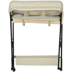 Portable Table à Langer Pliable Pour Bébé, Table à Langer Avec Panier De Rangement à Côté, Hauteur Réglable, Nouveaux-Nés Design Ergonomique, Maximum 16 Kg, Jaune Clair -ATMOSPHERA || Songmics Soldes Boutique 93886244 5