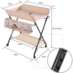 Portable Table à Langer Pliable Pour Bébé, Table à Langer Avec Panier De Rangement à Côté, Hauteur Réglable, Nouveaux-Nés Design Ergonomique, Maximum 16 Kg, Rose Clair -ATMOSPHERA || Songmics Soldes Boutique 93886263 4