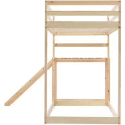 Lit Superposé Enfant 90x200cm - Avec Escalier D'angle, Garde-corps Antichute, Sommier à Lattes En Pin, 2 Personnes - Naturel -ATMOSPHERA || Songmics Soldes Boutique 95082390 5
