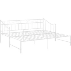 Cadre De Canapé-lit Extensible, Lit Adulte Pour 1 Personnes, Structure De Lit, Assemblage Facile, Blanc Métal 90x200 Cm OIB9423E -ATMOSPHERA || Songmics Soldes Boutique 95182680 3