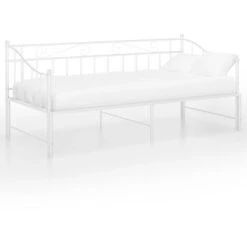 Cadre De Canapé-lit Extensible, Lit Adulte Pour 1 Personnes, Structure De Lit, Assemblage Facile, Blanc Métal 90x200 Cm OIB9423E -ATMOSPHERA || Songmics Soldes Boutique 95182680 4