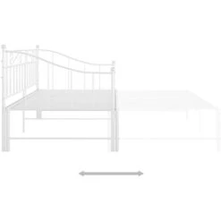 Cadre De Canapé-lit Extensible, Lit Adulte Pour 1 Personnes, Structure De Lit, Assemblage Facile, Blanc Métal 90x200 Cm OIB9423E -ATMOSPHERA || Songmics Soldes Boutique 95182680 5