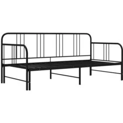 Cadre De Canapé-lit Extensible, Lit Adulte Pour 1 Personnes, Structure De Lit, Assemblage Facile, Noir Métal 90x200 Cm OIB9023E