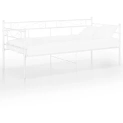 Cadre De Canapé-lit, Lit Adulte Pour 1 Personnes, Structure De Lit, Assemblage Facile, Blanc Métal 90x200 Cm OIB9858E