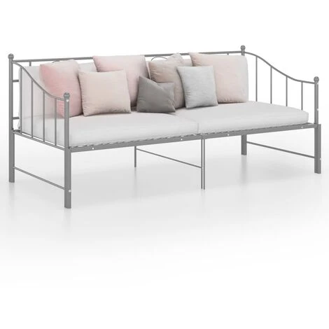 Cadre De Canapé-lit Extensible, Lit Adulte Pour 1 Personnes, Structure De Lit, Assemblage Facile, Gris Métal 90x200 Cm OIB3087E 4 Cadre De Canapé-lit Extensible, Lit Adulte Pour 1 Personnes, Structure De Lit, Assemblage Facile, Gris Métal 90x200 Cm OIB3087E – Image 2