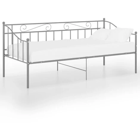 Cadre De Canapé-lit, Lit Adulte Pour 1 Personnes, Structure De Lit, Assemblage Facile, Gris Métal 90x200 Cm OIB3757E 3 Cadre De Canapé-lit, Lit Adulte Pour 1 Personnes, Structure De Lit, Assemblage Facile, Gris Métal 90x200 Cm OIB3757E