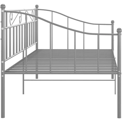 Cadre De Canapé-lit, Lit Adulte Pour 1 Personnes, Structure De Lit, Assemblage Facile, Gris Métal 90x200 Cm OIB3757E 7 Cadre De Canapé-lit, Lit Adulte Pour 1 Personnes, Structure De Lit, Assemblage Facile, Gris Métal 90x200 Cm OIB3757E – Image 5