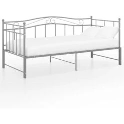 Cadre De Canapé-lit Extensible, Lit Adulte Pour 1 Personnes, Structure De Lit, Assemblage Facile, Gris Métal 90x200 Cm OIB9572E -ATMOSPHERA || Songmics Soldes Boutique 95183278 4