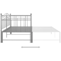 Cadre De Canapé-lit Extensible, Lit Adulte Pour 1 Personnes, Structure De Lit, Assemblage Facile, Gris Métal 90x200 Cm OIB9572E -ATMOSPHERA || Songmics Soldes Boutique 95183278 5