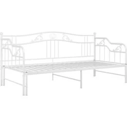 Cadre De Canapé-lit Extensible, Lit Adulte Pour 1 Personnes, Structure De Lit, Assemblage Facile, Blanc Métal 90x200 Cm OIB8557E -ATMOSPHERA || Songmics Soldes Boutique 95183358 5