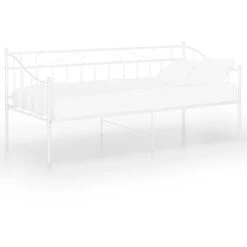 Cadre De Canapé-lit, Lit Adulte Pour 1 Personnes, Structure De Lit, Assemblage Facile, Blanc Métal 90x200 Cm OIB5301E