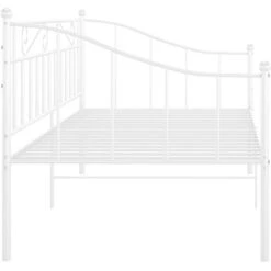 Cadre De Canapé-lit, Lit Adulte Pour 1 Personnes, Structure De Lit, Assemblage Facile, Blanc Métal 90x200 Cm OIB5301E -ATMOSPHERA || Songmics Soldes Boutique 95183359 5