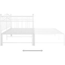 Cadre De Canapé-lit Extensible, Lit Adulte Pour 1 Personnes, Structure De Lit, Assemblage Facile, Blanc Métal 90x200 Cm OIB4643E -ATMOSPHERA || Songmics Soldes Boutique 95183554 5