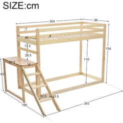 Lit Superposé 2 X 90 X 200 Cm En Bois De Pin Pour 2 Enfants, Sommier à Lattes Inclus, Protection De Sécurité, Naturel 11 Lit Superposé 2 X 90 X 200 Cm En Bois De Pin Pour 2 Enfants, Sommier à Lattes Inclus, Protection De Sécurité, Naturel -ATMOSPHERA || Songmics Soldes Boutique 95375664 5