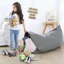 Pouf Poire Geant Enfant Peluche Sac Haricots Pouf Adultes, Sac Fèves Pouf Rangement Jouets Stockage Géant, Fauteuils Poire Sol Jouet Adolescents -ATMOSPHERA || Songmics Soldes Boutique 96323844 3