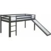 Lit Mezzanine Pour Enfant 90x200cm Avec échelle Toboggan En Bois Gris 2 Lit Mezzanine Pour Enfant 90x200cm Avec échelle Toboggan En Bois Gris -ATMOSPHERA || Songmics Soldes Boutique 9673436 1