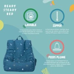 Ready Steady Bed Intérieur Imprimé Fauteuil Pour Les Enfants Avec Pouf, Confortable Bean Bag & Pouf Avoir Poches Latérales, Fauteuil Pouf Pour Enfants Avec Tabouret, Clair De Lune -ATMOSPHERA || Songmics Soldes Boutique 97009472 5