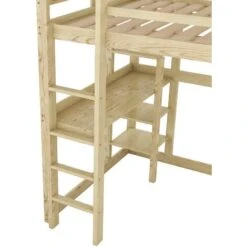 Lit Mezzanine 140 X 200 Cm Avec Bureau Et étagères, Cadre En Bois De Pin, Naturel 9 Lit Mezzanine 140 X 200 Cm Avec Bureau Et étagères, Cadre En Bois De Pin, Naturel -ATMOSPHERA || Songmics Soldes Boutique 97221514 3