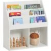Bibliothèque Étagère à Livres Étagère De Rangement Jouets Pour Enfants Porte-revues 3 Compartiments Et 2 Cubes Ouverts KMB01-W SoBuy®