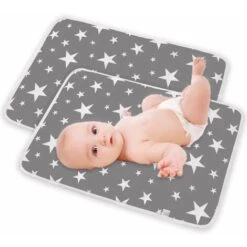 2 Pièces Bébé Matelas à Langer Imperméable Pour Bébés Et Tout-petits Matelas à Langer Lavable Portable Pliable Nouveau-né Matelas à Langer En Déplacement 50x70 Cm