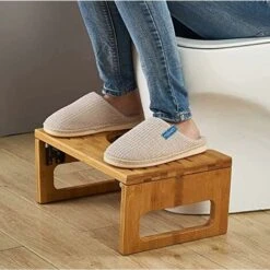 Tabouret De Toilette Pliable, Marchepieds De Toilette Pour Adultes, Tabouret En Bois Peut Soulager La Constipation, Adapté Pour La Salle De Bain, Les Toilettes -ATMOSPHERA || Songmics Soldes Boutique 98045738 4