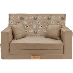 Canapé Enfant Flumi Nounours Beige Pliable